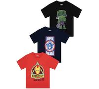 Marvel T Shirt 3er-Pack, Iron Man, Hulk, Captain America T-Shirts Für Jungen, Baumwolle Tshirt Kinder Jungen Sommer Mehrfarbig 104