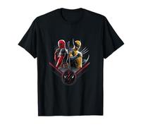 Marvel T-Shirt: Deadpool & Wolverine Back To Back Epic Shot - Schwarz, Kurzarm, Unisex, Jugendliche, Small
