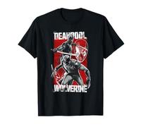 Marvel T-Shirt: Deadpool & Wolverine Fight, Herren, Erwachsene, Unisex, Schwarz, S