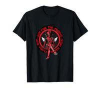 Marvel T-Shirt für Erwachsene: Deadpool & Wolverine 'Ziel auf die Mitte und du verfehlst nie' Quote, Schwarz, S, Kurzarm, Klassisch, Unisex