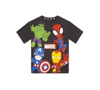 Marvel T Shirt Jungen, Spidey and His Amazing Friends Jungen Tshirt Kurzarm, T-Shirt Kinder Baumwolle, Grau 134