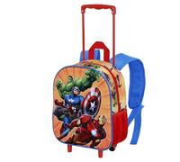 Marvel The Avengers Attack-Kleiner 3D Rucksack mit Rädern, Rot, 26 x 34 cm, Kapazität 7 L