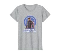 Marvel The Falcon and The Winter Soldier Bucky Retro T-Shirt, Damen, Grau Meliert, S