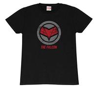 Marvel The Falcon And The Winter Soldier Die Falcon Logo Damen-Boyfriend Fit T-Shirt Schwarz 4XL | Geschenkidee für Damen, Captain America Avengers