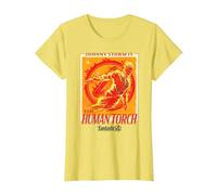 Marvel The Fantastic Four: First Steps Johnny Storm Poster T-Shirt, Damen, Gelb, S