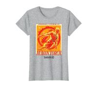 Marvel The Fantastic Four: First Steps Johnny Storm Poster T-Shirt, Damen, Grau Meliert, S