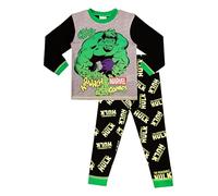 Marvel The Incredible Hulk Crash Krunch Pyjama-Set für Jungen, Avengers-Schlafanzug für Kinder, Schwarz , 6-7 Years