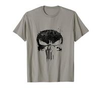 Marvel The Punisher Black Ink Splatter Skull Logo T-Shirt