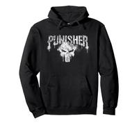 Marvel The Punisher Logo White Pullover Hoodie, Unisex für Erwachsene, Schwarz, S