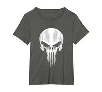 Marvel The Punisher Metallic Skull T-Shirt, Damen Große Größen, Anthrazit, 4X