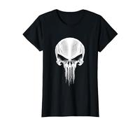 Marvel The Punisher Metallic Skull T-Shirt, Damen, Schwarz, S