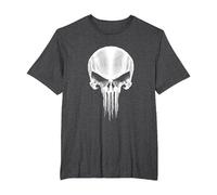 Marvel The Punisher Metallic Skull T-Shirt, Herren Große Größen, Anthrazit Meliert, 6X Tall