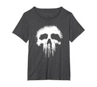 Marvel The Punisher Scary Grungy Skull Logo Graphic T-Shirt, Damen Große Größen, Anthrazit Meliert, 5X