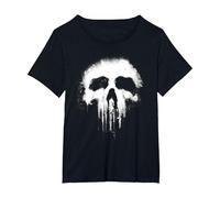 Marvel The Punisher Scary Grungy Skull Logo Graphic T-Shirt, Damen Große Größen, Schwarz, 5X