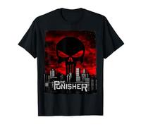 Marvel The Punisher Skyline Cityscape Skull Graphic T-Shirt T-Shirt