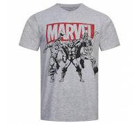Marvel Herren Trio Heroes T Shirt, Grau (Grey Marl Spo), S EU
