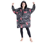 Marvel Übergroße Hoodie Kinder Jungen Warme Fleece Oversize Kapuzenpullover Teenager Jungen Mädchen Flauschige Hoodie Decke mit Ärmeln Avengers Hausanzug Einheitsgröße (Grau/Schwarz)