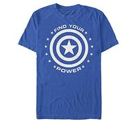 Marvel Unisex Avengers Classic Captain Power Organic Short Sleeve T-shirt, Hellblau, M
