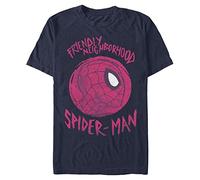 Marvel Unisex Avengers Classic Friendly Spiderman Organic Short Sleeve T-shirt, Navy Blau, M