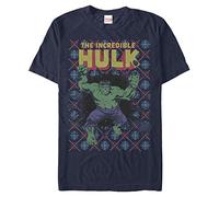 Marvel Unisex Avengers Classic Hulk Smash Sweater Organic Short Sleeve T-shirt, Navy Blau, XXL