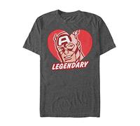 Marvel Unisex Avengers Classic Legends Organic Short Sleeve T-shirt, Melange Black, XXL