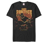 Marvel Unisex Avengers Classic Lighting Panther Organic Short Sleeve T-shirt, Schwarz, L