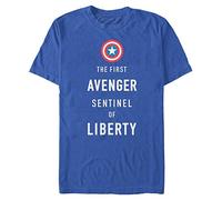 Marvel Unisex Avengers Classic Sentinel Liberty Organic Short Sleeve T-shirt, Bright Blue, S