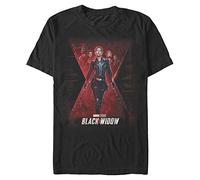 Marvel Unisex Black Widow Official Poster Organic Short Sleeve T-shirt, Schwarz, M