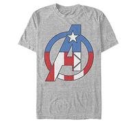 Marvel Unisex Classic Avenger Captain America Organic Short Sleeve T-shirt, Melange Grey, M