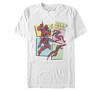 Marvel Unisex Deadpool Dp 90's Group Panels Organic Short Sleeve T-shirt, Weiß, L
