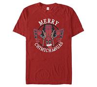 Marvel Unisex Deadpool Merry Chimichangas Organic Short Sleeve T-shirt, Rot, XXL