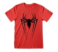 Marvel Unisex Erwachsene Comics Spider-Man Symbole T-Shirt, Rot/Schwarz, L