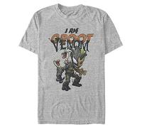Marvel Unisex I Am Groot Venom Organic Short Sleeve T-shirt, Melange Grau, XL