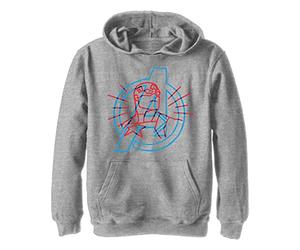 Marvel Unisex Kinder Cap Doodle Avengers Hoodie, Sportlich Heather, M