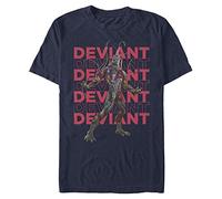 Marvel Unisex The Eternals Deviant Repeating Organic Short Sleeve T-shirt, Navy Blau, L