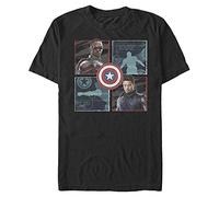 Marvel Unisex The Falcon And The Winter Soldier Hero Box Up Organic Short Sleeve T-shirt, Schwarz, S