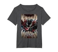 Marvel Venom: Let There Be Carnage Poster T-Shirt, Damen Große Größen, Anthrazit Meliert, 5X