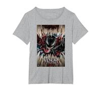 Marvel Venom: Let There Be Carnage Poster T-Shirt, Damen Große Größen, Grau Meliert, 2X