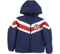 Marvel Wintermantel für Jungen, Spider-Man, Avengers-Grafikdruck, Puffer-Winterjacke für große und kleine Kinder, Dunkelblau, 5-6