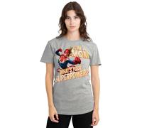 Marvel Women's Captain Mother's Day Mom Superpower Ladies, Athletic Heather T-Shirt, L