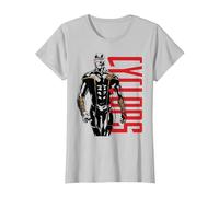 Marvel X-Men Cyclops Front Profile Side Text T-Shirt, Damen, Silber, S