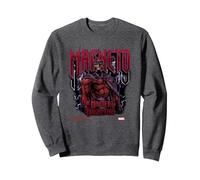 Marvel X-Men Magneto Sweatshirt, Unisex für Erwachsene, Anthrazit Meliert, XXL