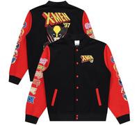 Marvel X-Men Snap Varsity Jacke für Herren - Erwachsene Letterman Jacke mit gestickten Patches - Coole Varsity-Jacken, Schwarz, XL