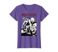 Marvel X-Men Wolverine Young Biker Logan Motorcycle T-Shirt, Damen, Heidekrautlila, S