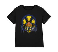 Marvel Xmen Retro Wolverine Kinder T-Shirt, Schwarz, 7-8 J
