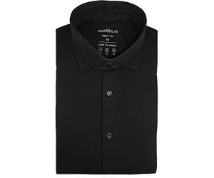 Marvelis Body Fit Hemd Langarm New Kent Kragen Jersey schwarz Größe 39