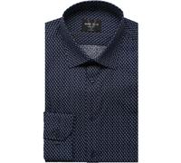 Marvelis Body Fit Hemd marine/weiss, Gemustert