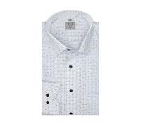 Marvelis Comfort Fit Herren Hemd Langarm Blau Weiß Gemustert, Bügelfrei Gr. 48