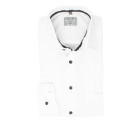 MARVELIS Comfort Fit Herren Hemd New Kent Langarm Popeline- Gr. 42, Weiß