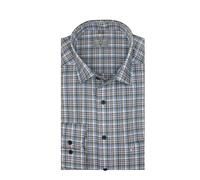 Marvelis Comfort Fit Herren Langarm Businesshemd | Blau Grün kariert | New Kent Kragen Gr. 42